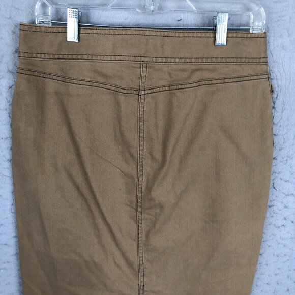 Ralph Lauren Jeans Co Denim Skirt Women 6 Brown Pencil Leather Buckle Western - Picture 13 of 16